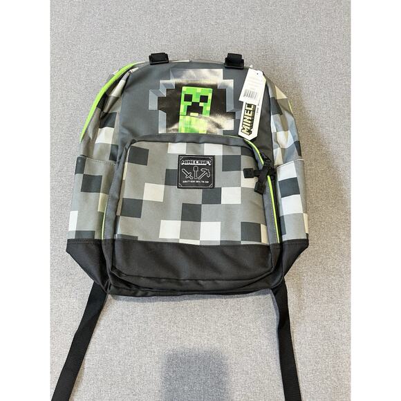 Minecraft Creeper Backpack- Gray/Green - Picture 1 of 3